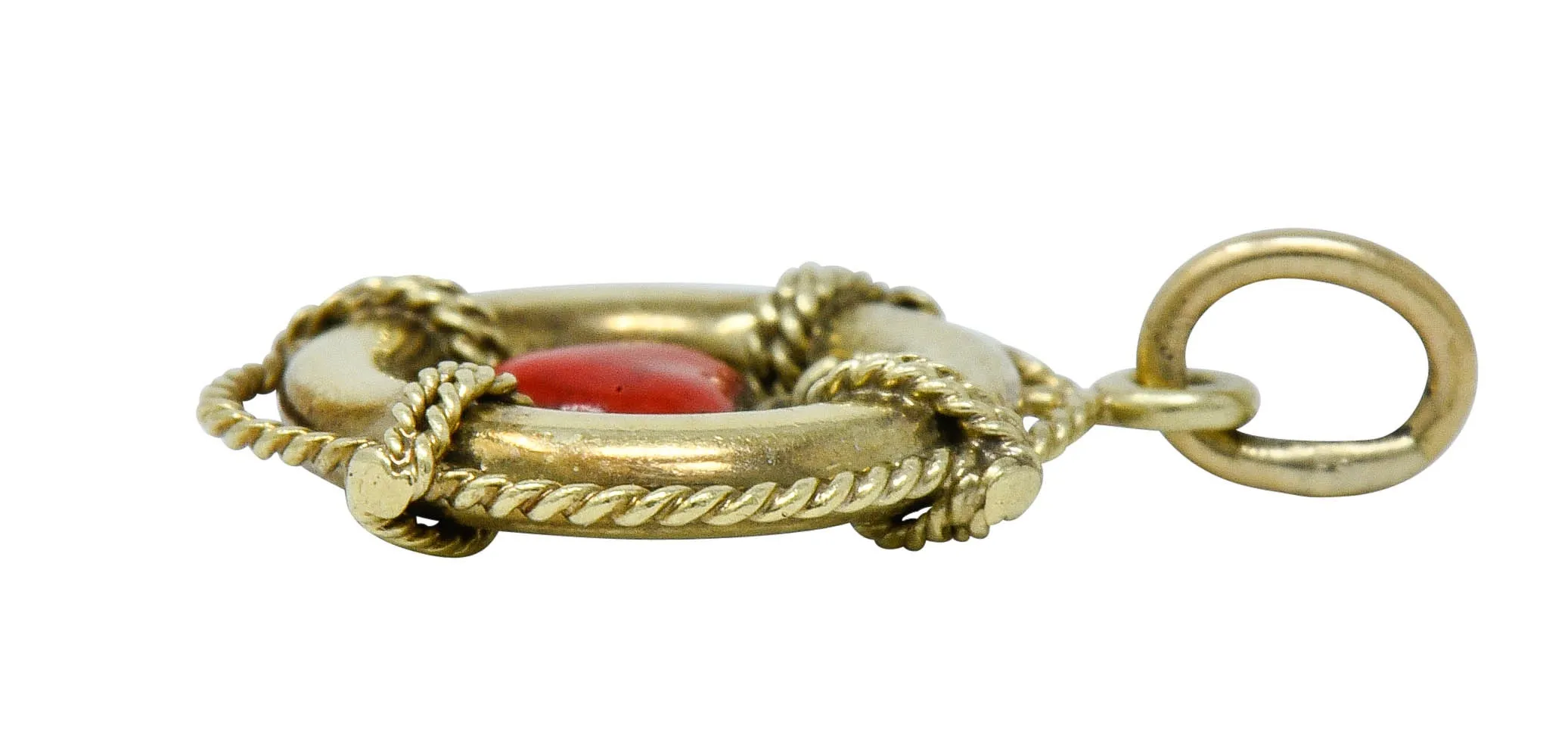 Sloan & Co. Retro 14 Karat Gold Articulated Heart Life Preserver Charm