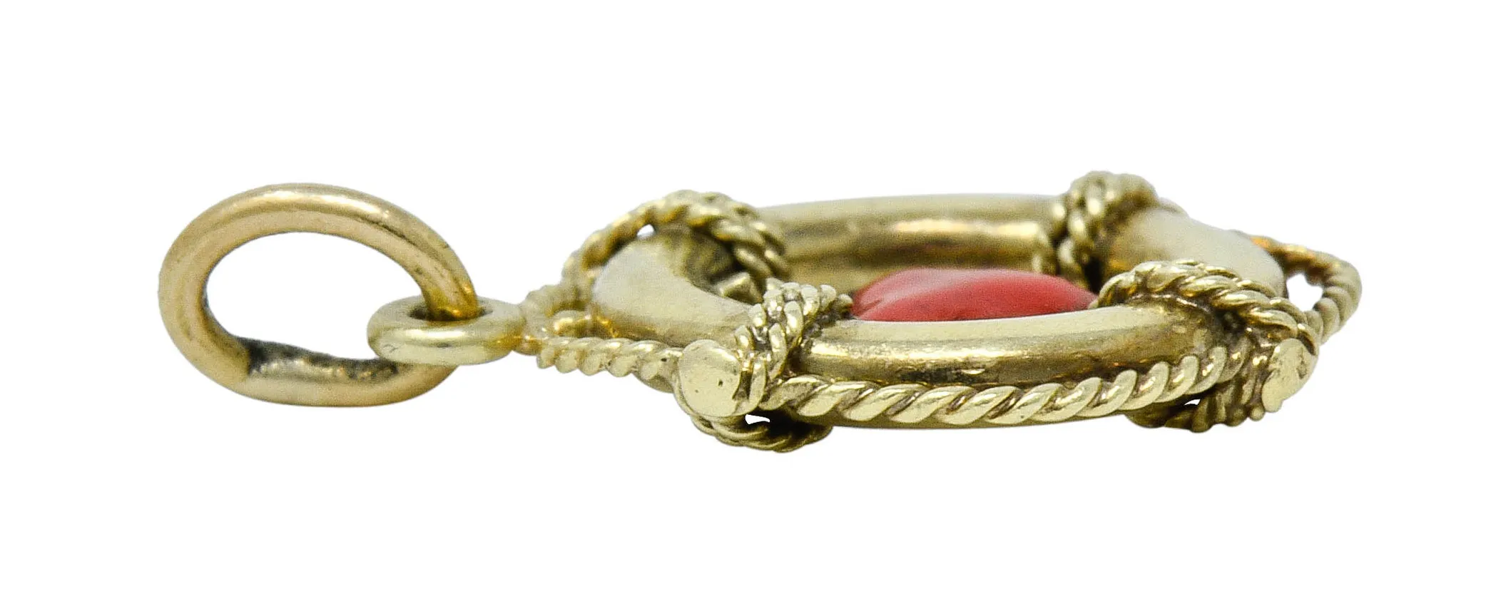 Sloan & Co. Retro 14 Karat Gold Articulated Heart Life Preserver Charm