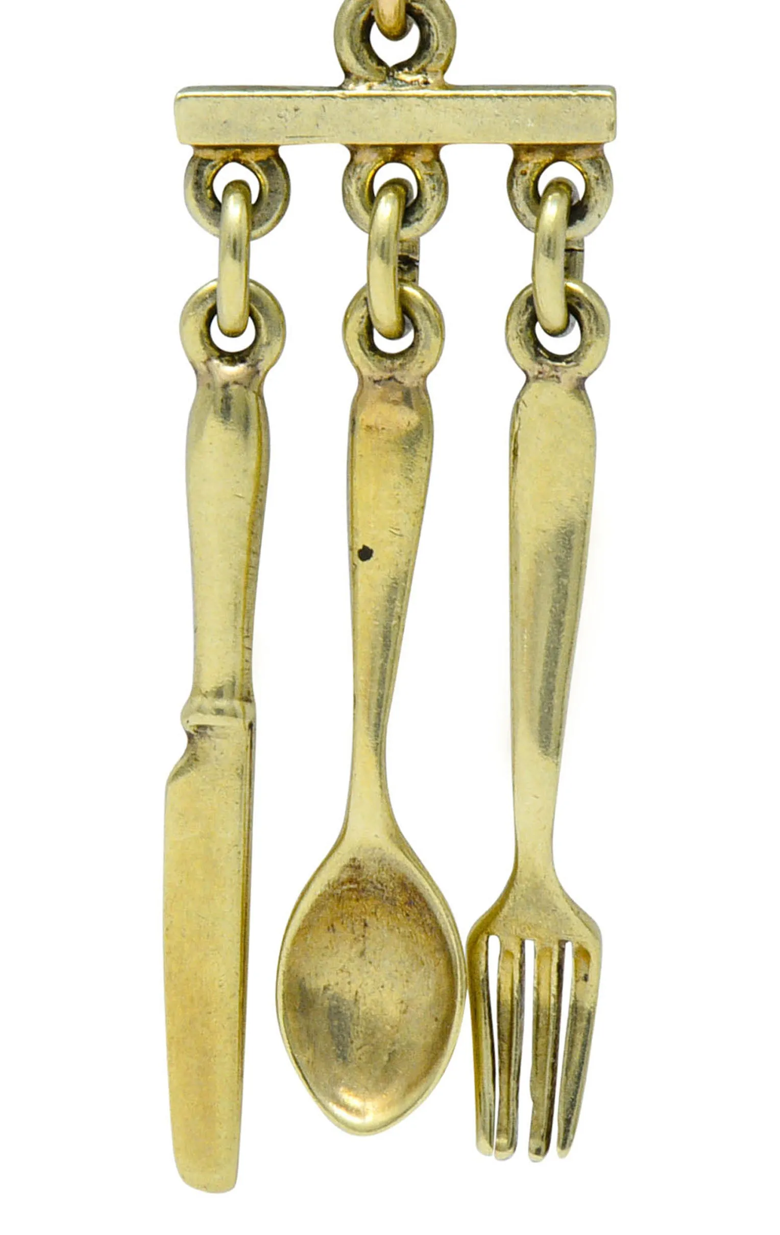 Sloan & Co. Retro 14 Karat Gold Cutlery Charm