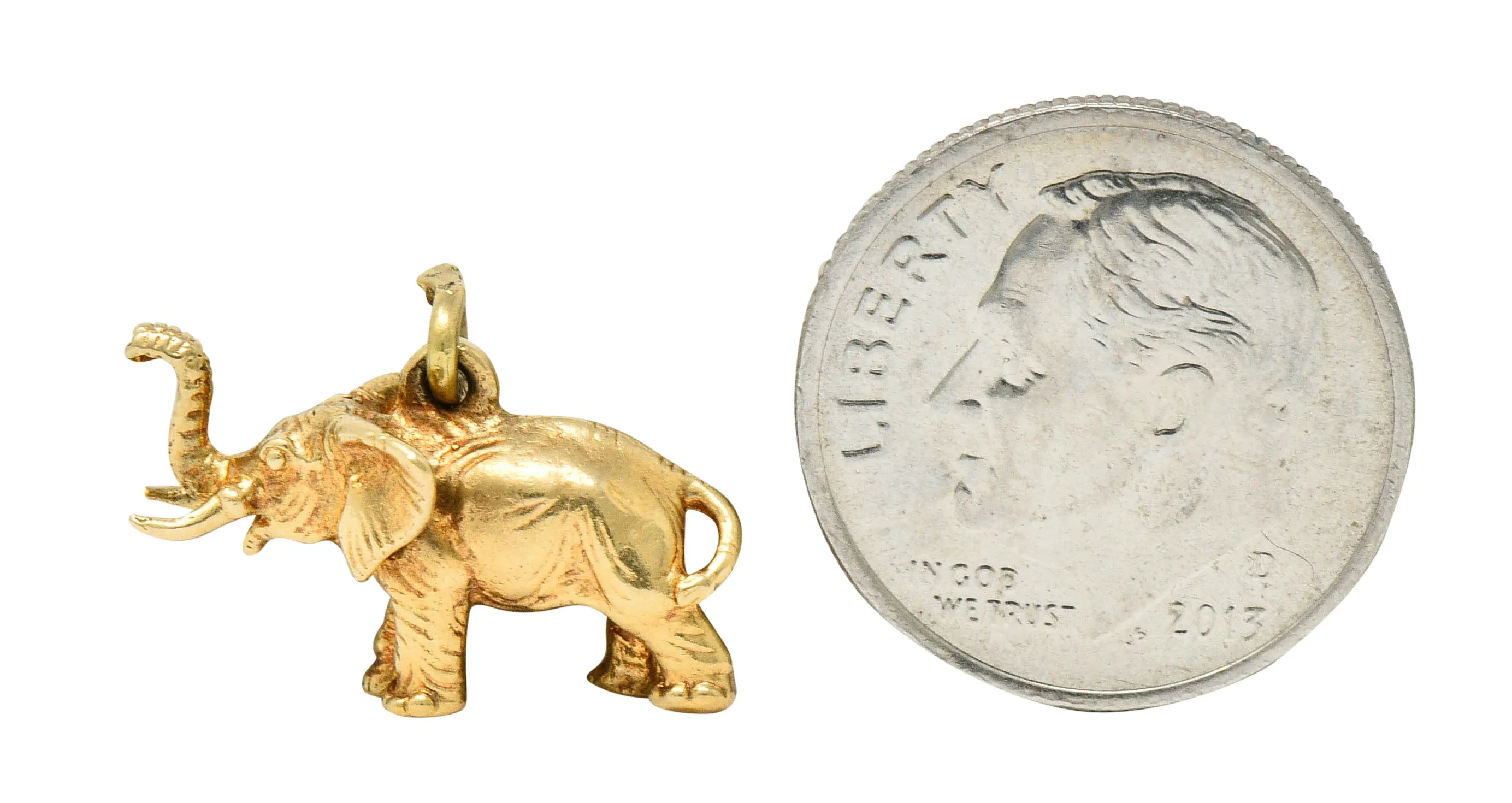 Sloan & Co. Retro 14 Karat Gold Elephant Charm