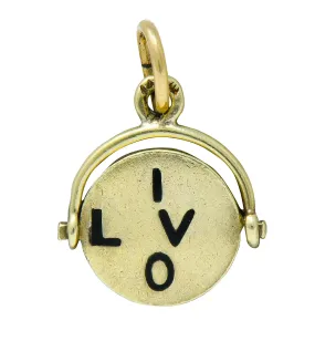 Sloan & Co. Retro 14 Karat Gold Thaumatrope I Love You Charm