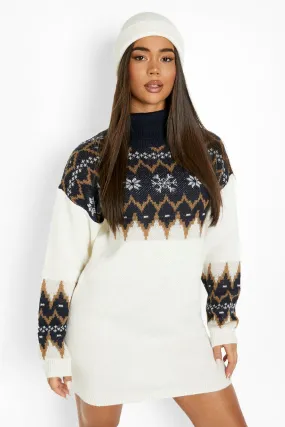 Soft Knit Fairisle Sweater Dress