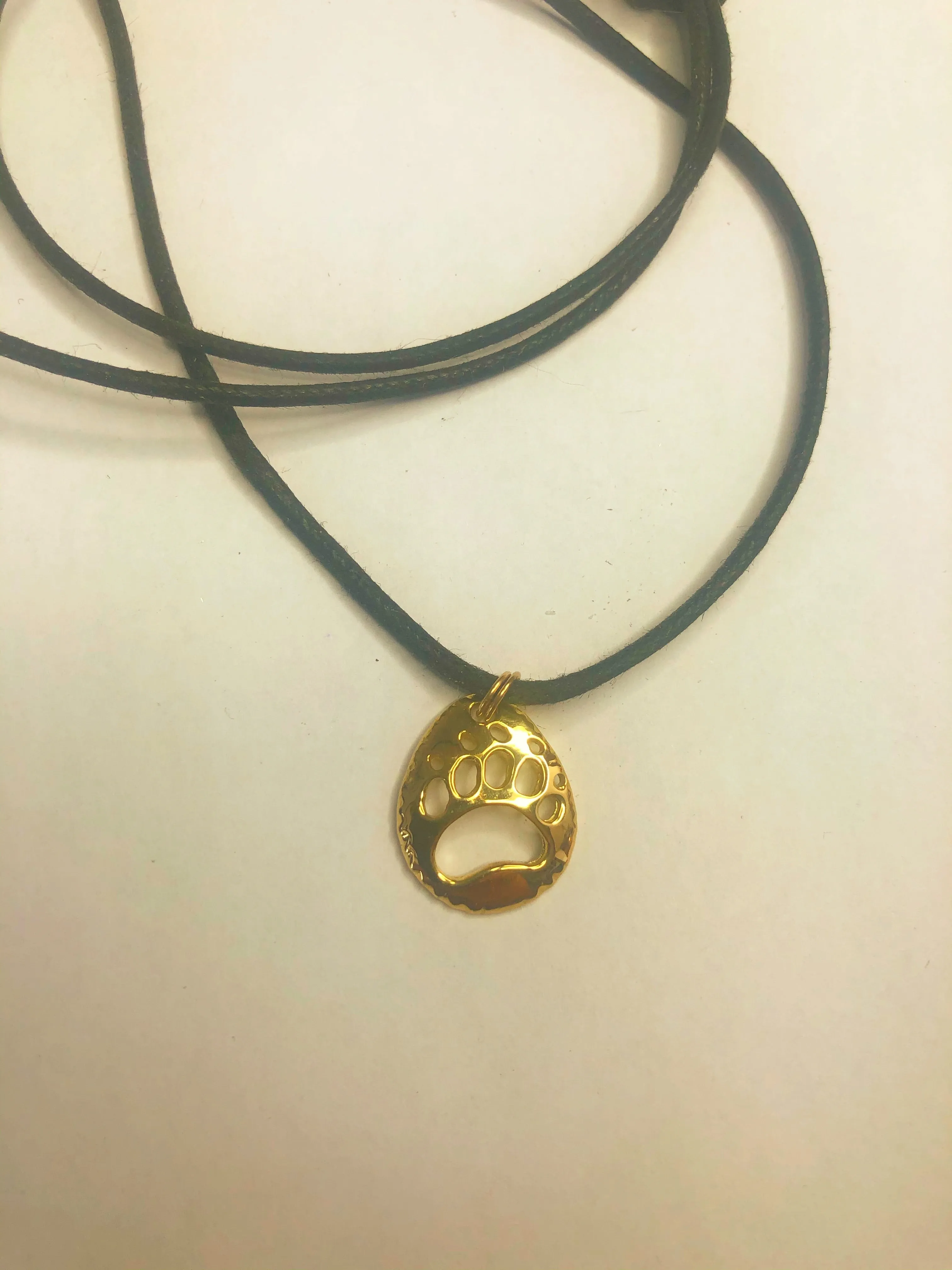 Solid 18kt Polar Bear Track pendant