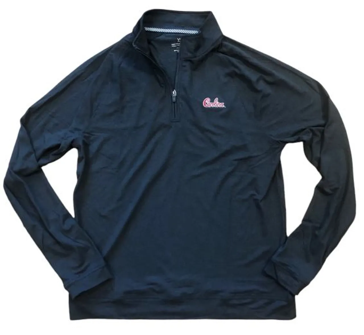 Southern Tide University of South Carolina Script Logo Cruiser Heather Quarter Zip: Caviar Black