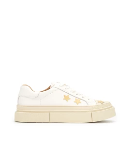 Star Embroidery Lace-Up Platform Sneakers