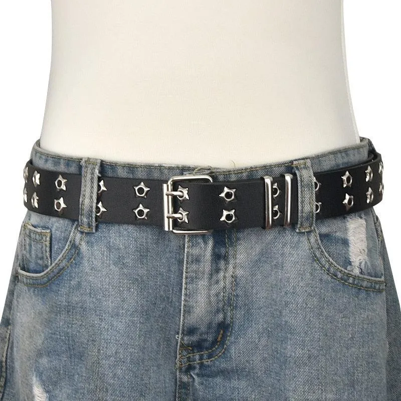 Star Eye Rivet Belt Double Star Eyelet