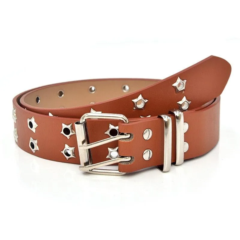 Star Eye Rivet Belt Double Star Eyelet