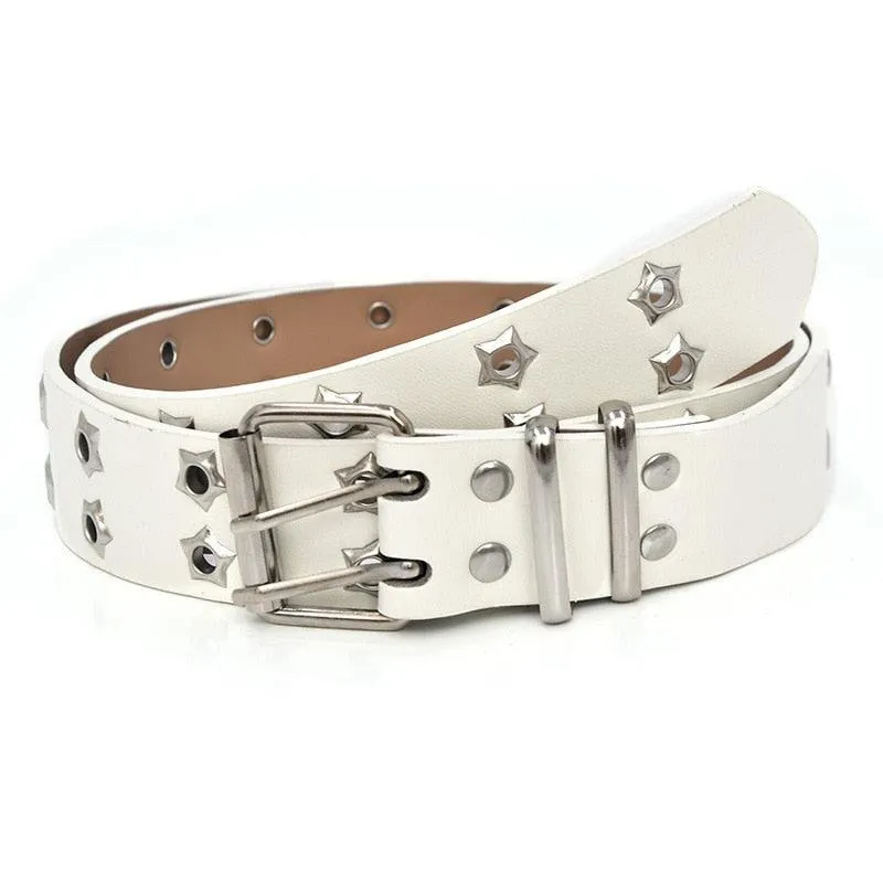 Star Eye Rivet Belt Double Star Eyelet