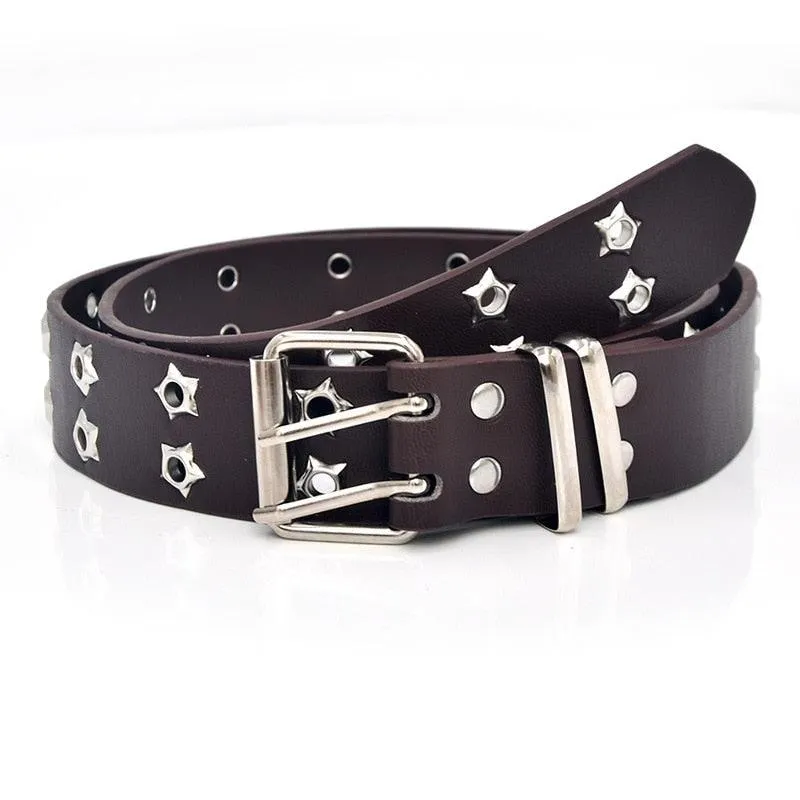 Star Eye Rivet Belt Double Star Eyelet