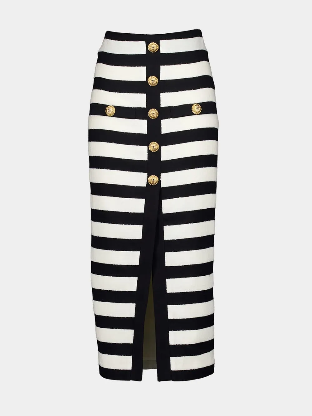 Striped Knitted Midi Skirt