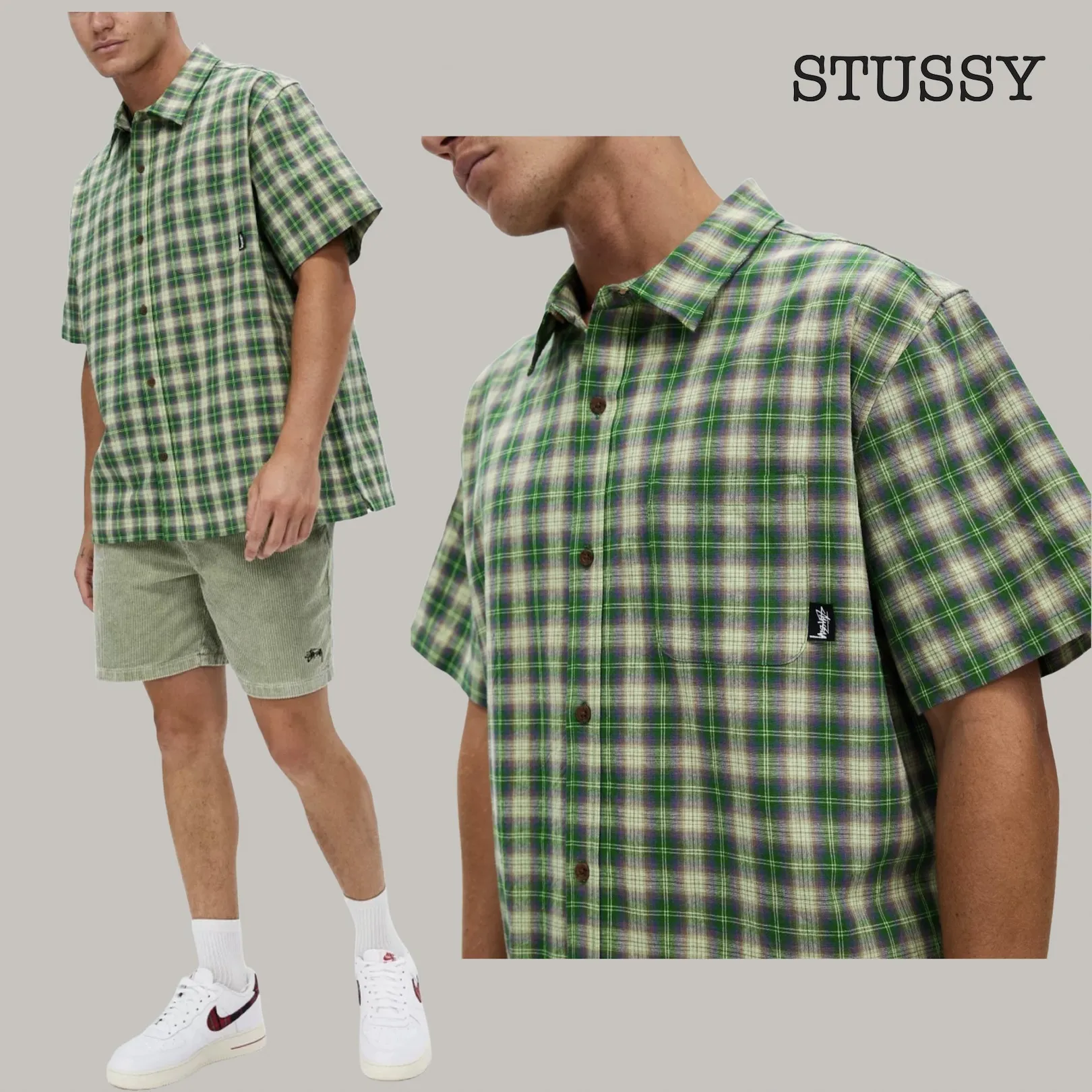 STUSSY  |Tartan Other Plaid Patterns Street Style Cotton