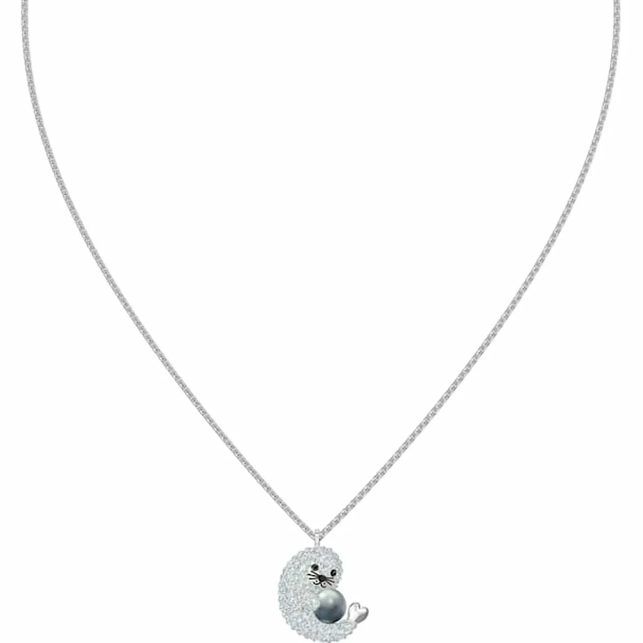 Swarovski Crystal POLAR SEAL PENDANT, Rhodium Plated -5491551