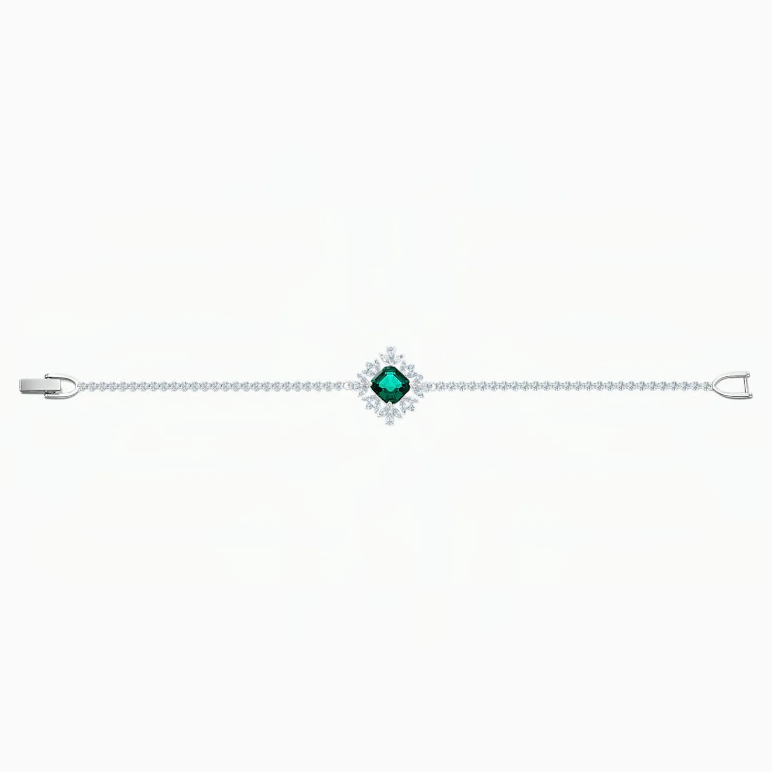 Swarovski PALACE BRACELET, Green, Rhodium Plated, M -5498835