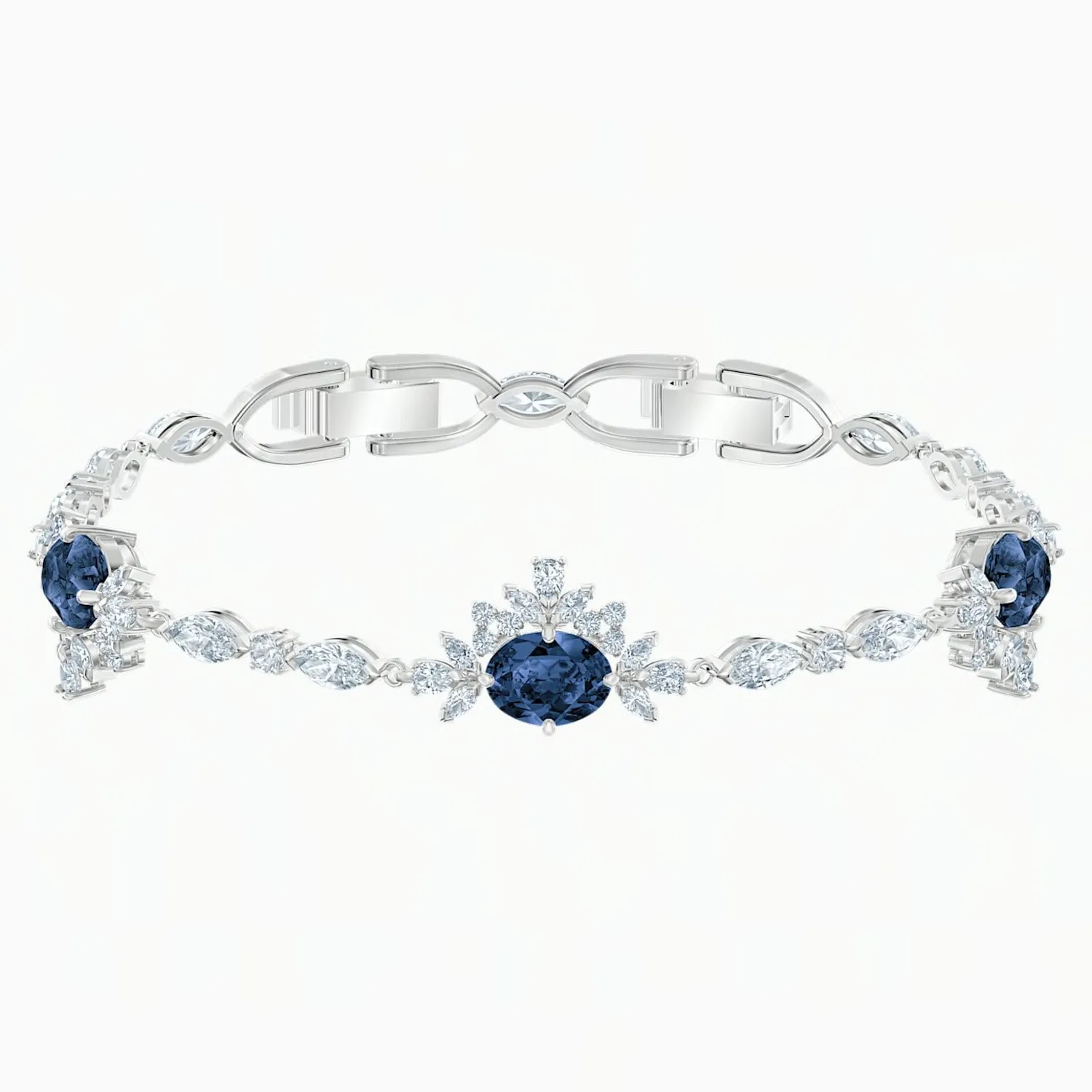 Swarovski PALACE BRACELET, White-Blue, Rhodium Plated, M -5498828