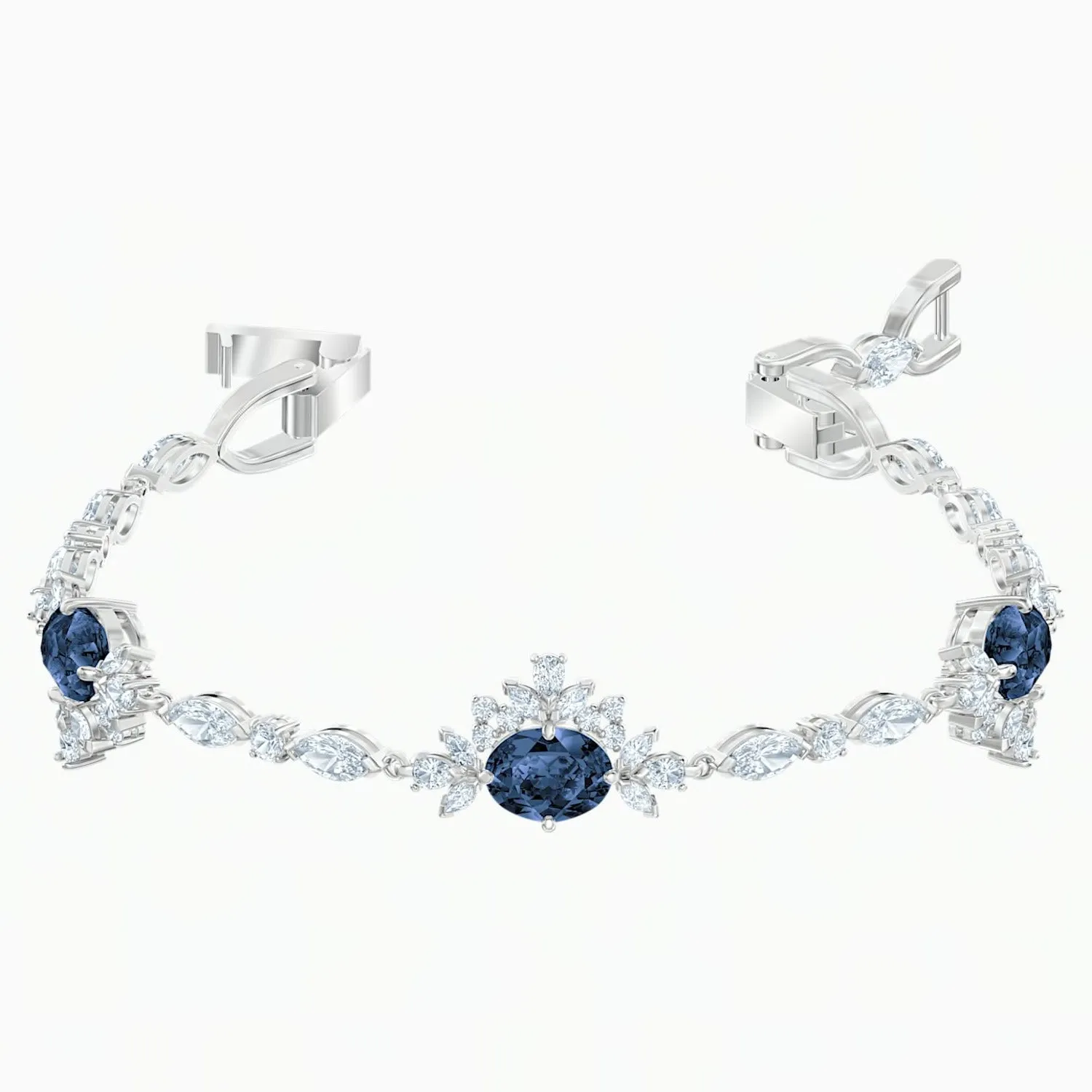 Swarovski PALACE BRACELET, White-Blue, Rhodium Plated, M -5498828