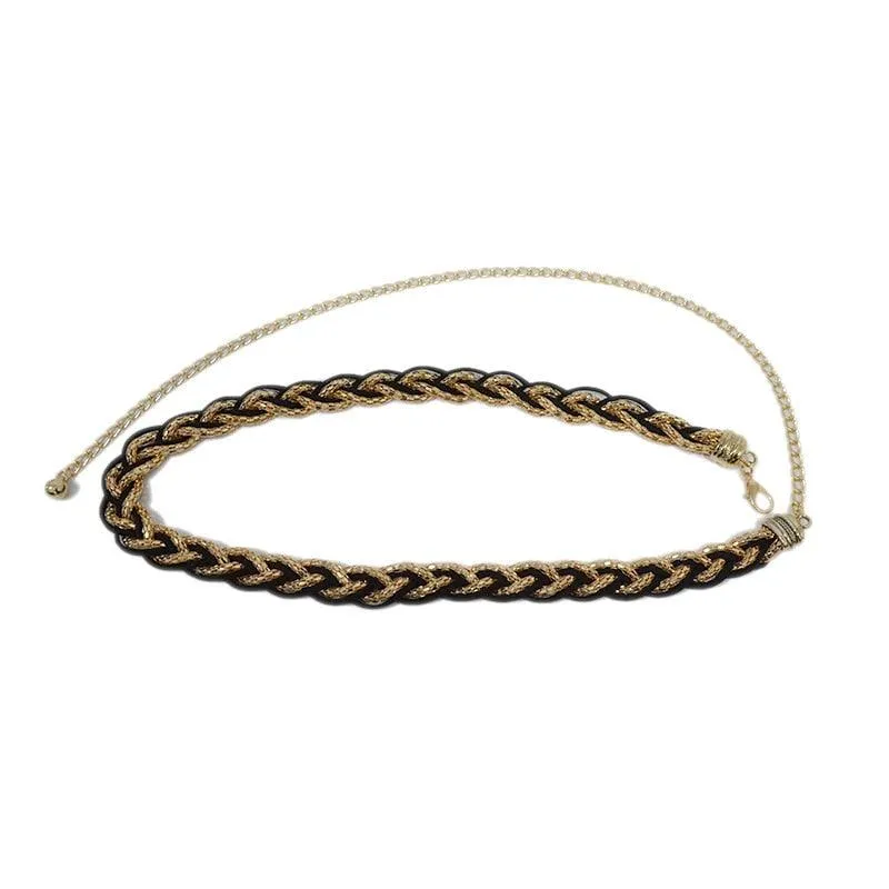 Sweet Metal Chain Braided Thin Waist Chain