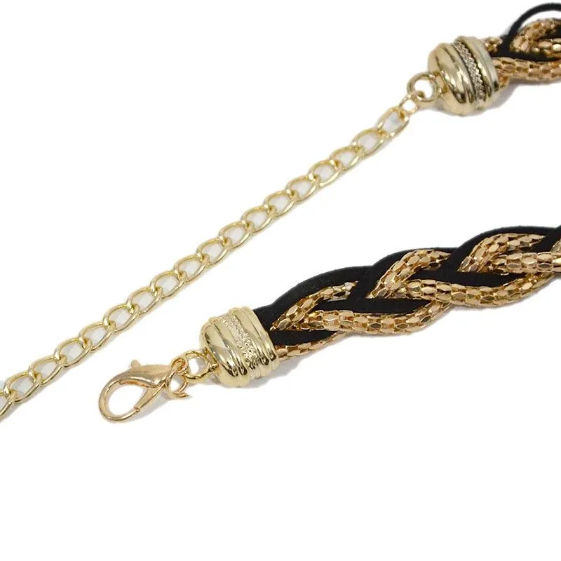 Sweet Metal Chain Braided Thin Waist Chain