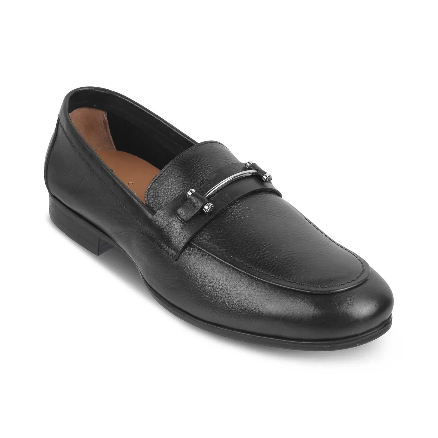 The Bone Black Men's Leather Loafers Tresmode