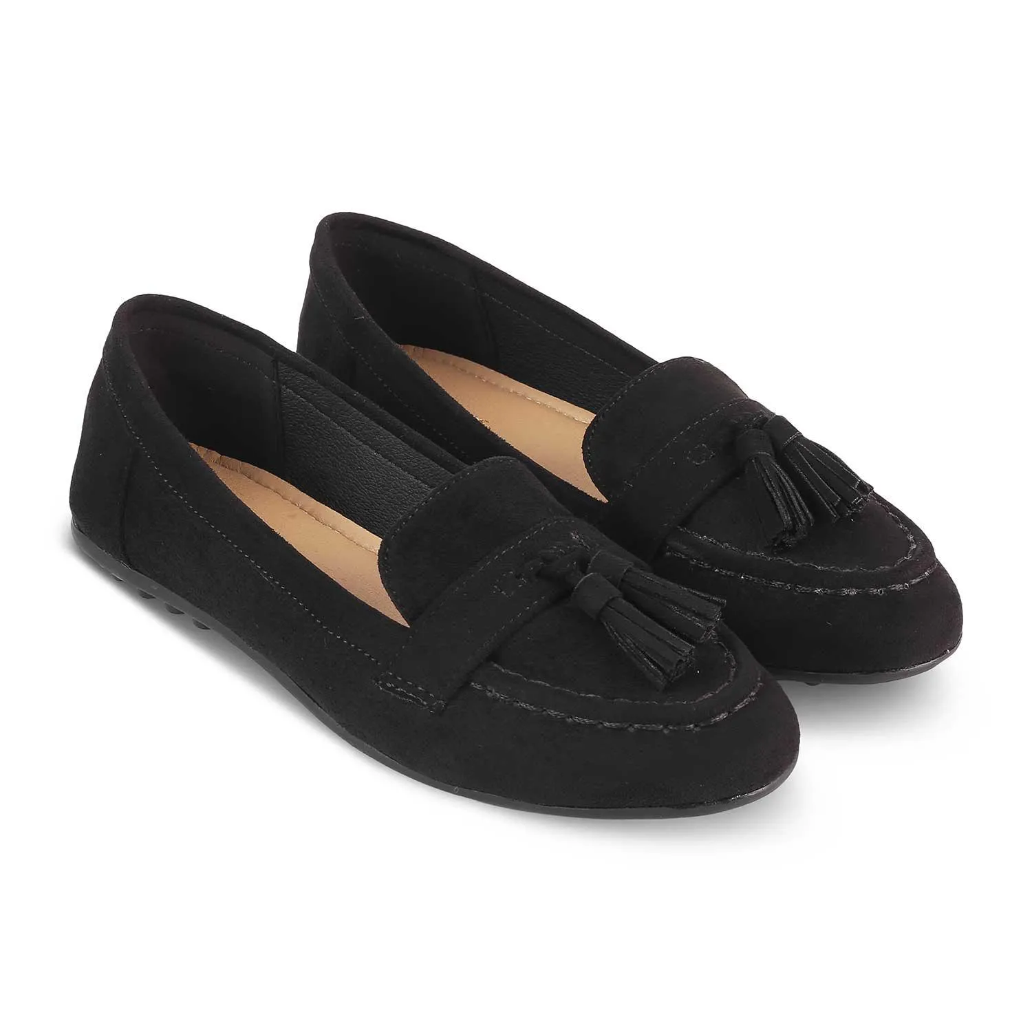 The Bonum Black Women's Dress Tassel Loafers Tresmode