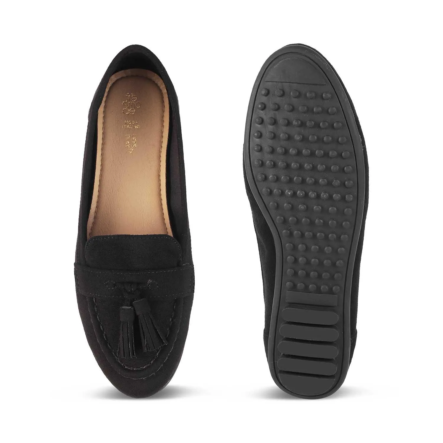 The Bonum Black Women's Dress Tassel Loafers Tresmode