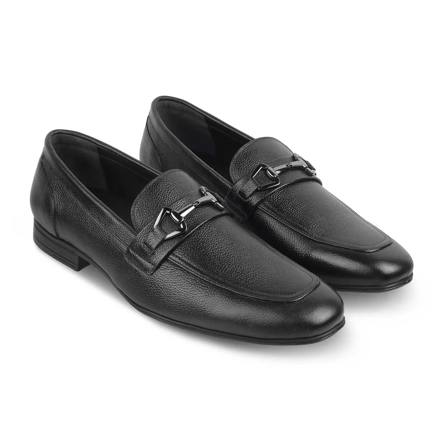 The Bremen Black Men's Leather Loafers Tresmode