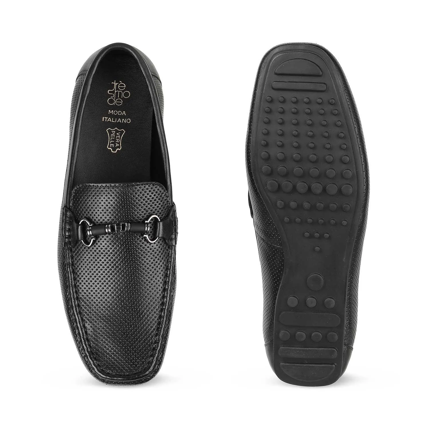 The Cenew Black Men's Leather Loafers Tresmode