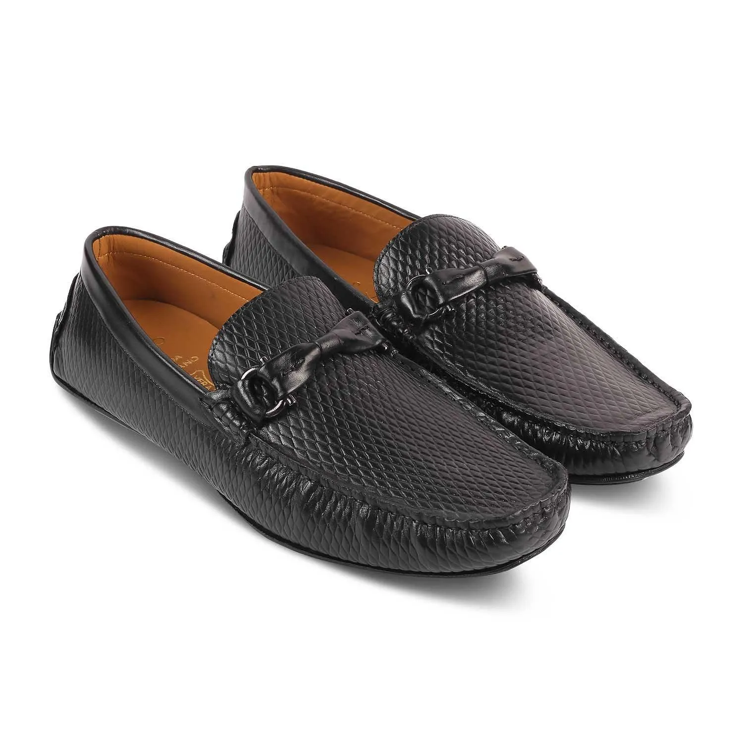 The Cover Black Men's Leather Driving Loafers Tresmode