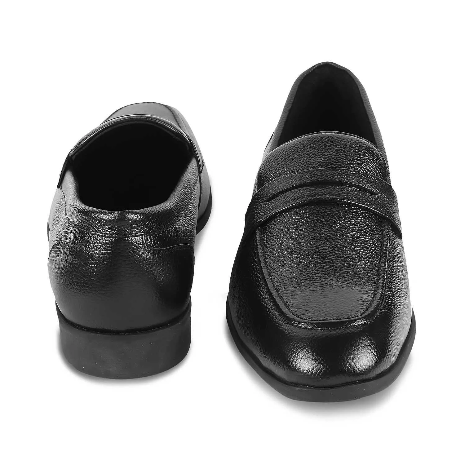 The Quebec Black Men's Leather Loafers Tresmode