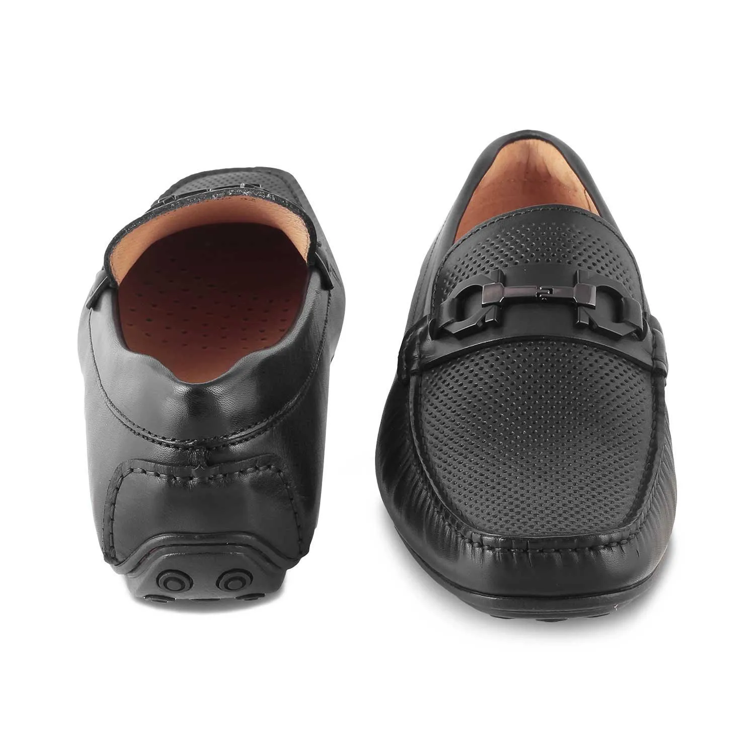 The Roma Black Men's Leather Driving Loafers Tresmode