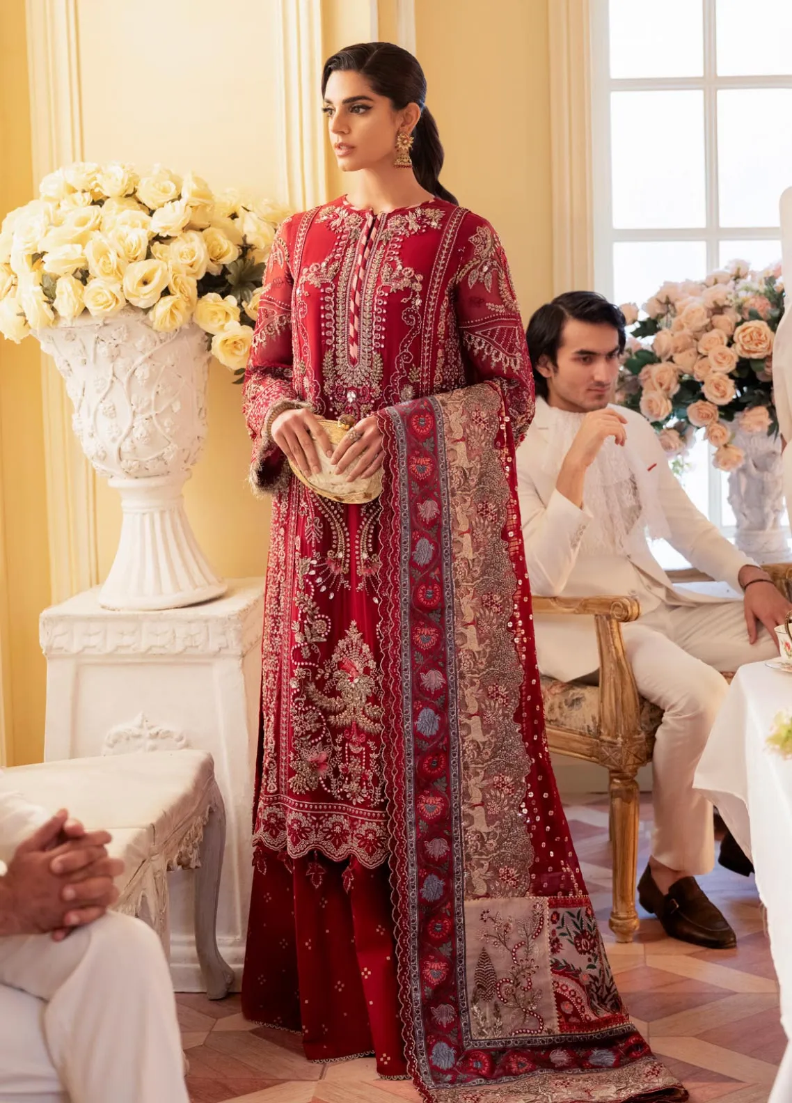 The Royal Palace By Nureh Embroidered Chiffon Unstitched 3 Piece Suit - 43