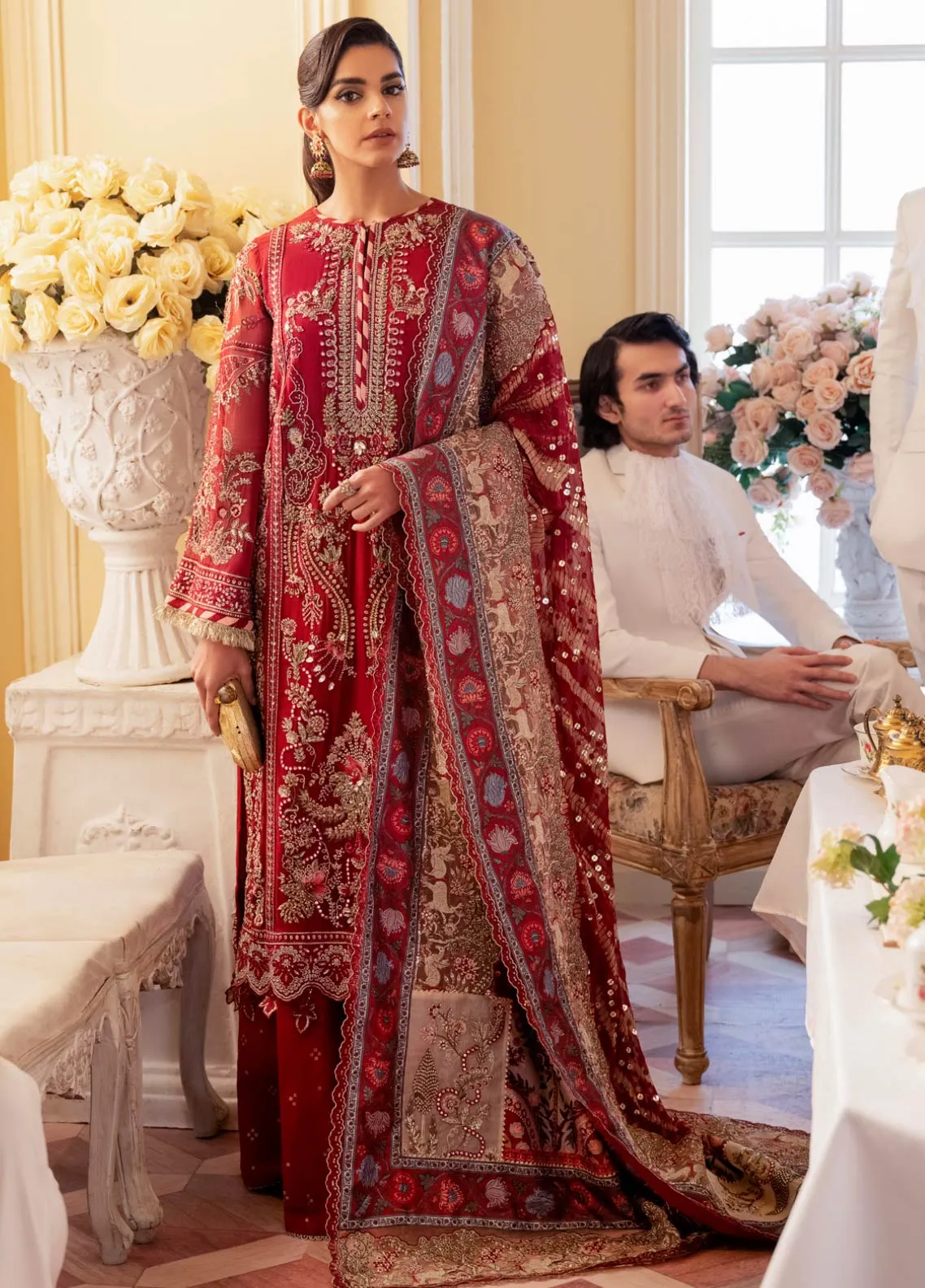 The Royal Palace By Nureh Embroidered Chiffon Unstitched 3 Piece Suit - 43