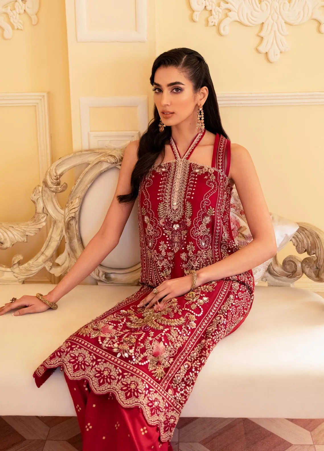 The Royal Palace By Nureh Embroidered Chiffon Unstitched 3 Piece Suit - 43