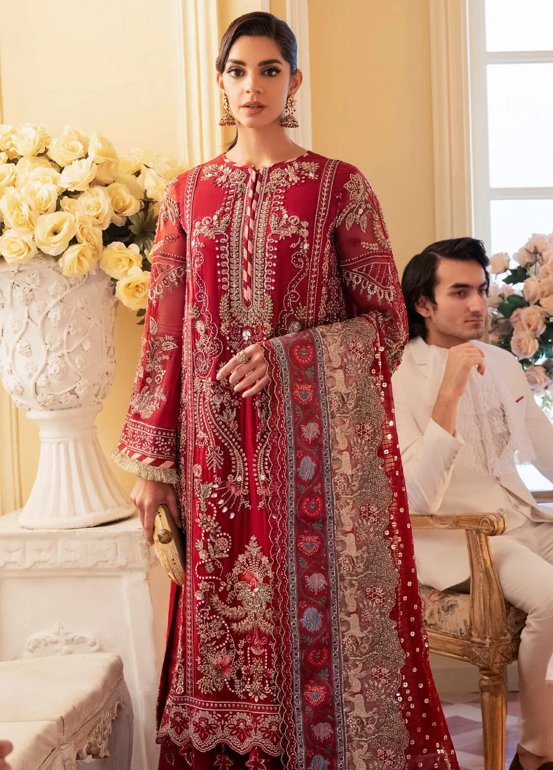 The Royal Palace By Nureh Embroidered Chiffon Unstitched 3 Piece Suit - 43