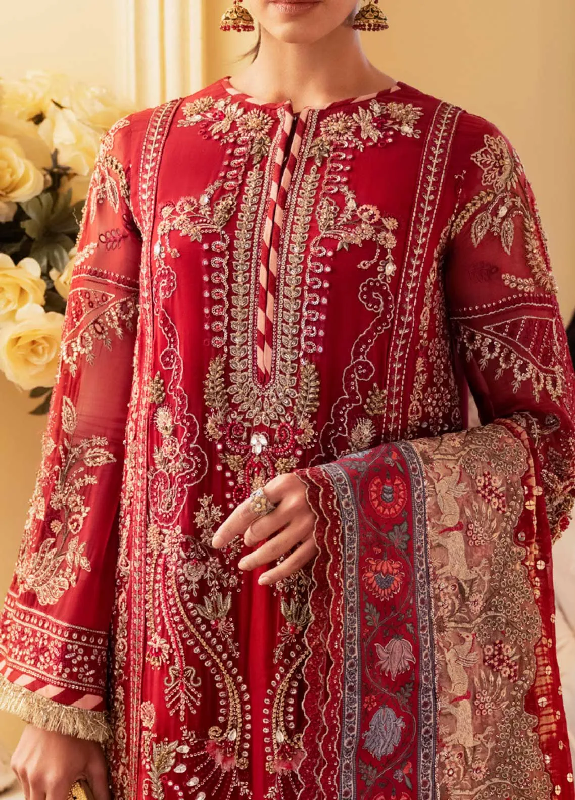 The Royal Palace By Nureh Embroidered Chiffon Unstitched 3 Piece Suit - 43