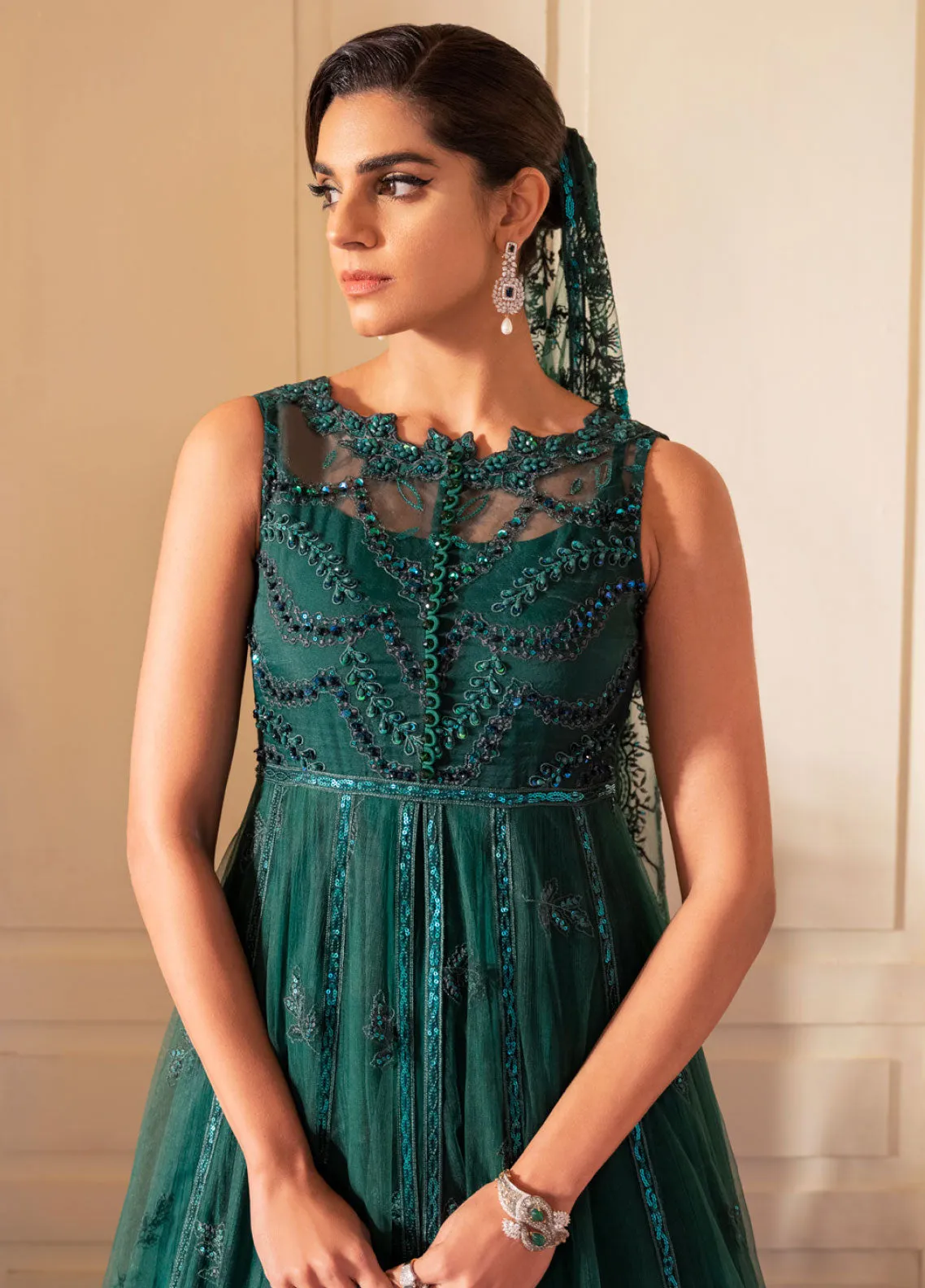 The Royal Palace By Nureh Embroidered Net Unstitched 3 Piece Suit - 47