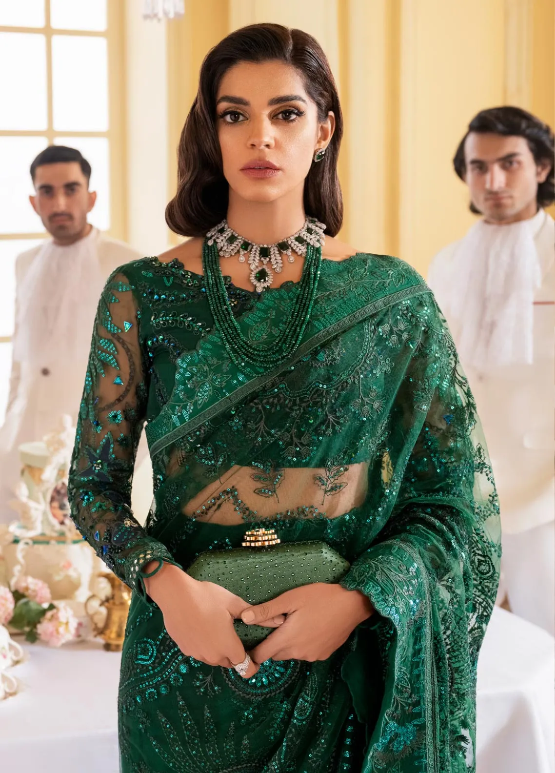 The Royal Palace By Nureh Embroidered Net Unstitched 3 Piece Suit - 47