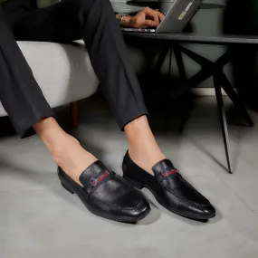 The Suchi Black Mens Leather Loafers