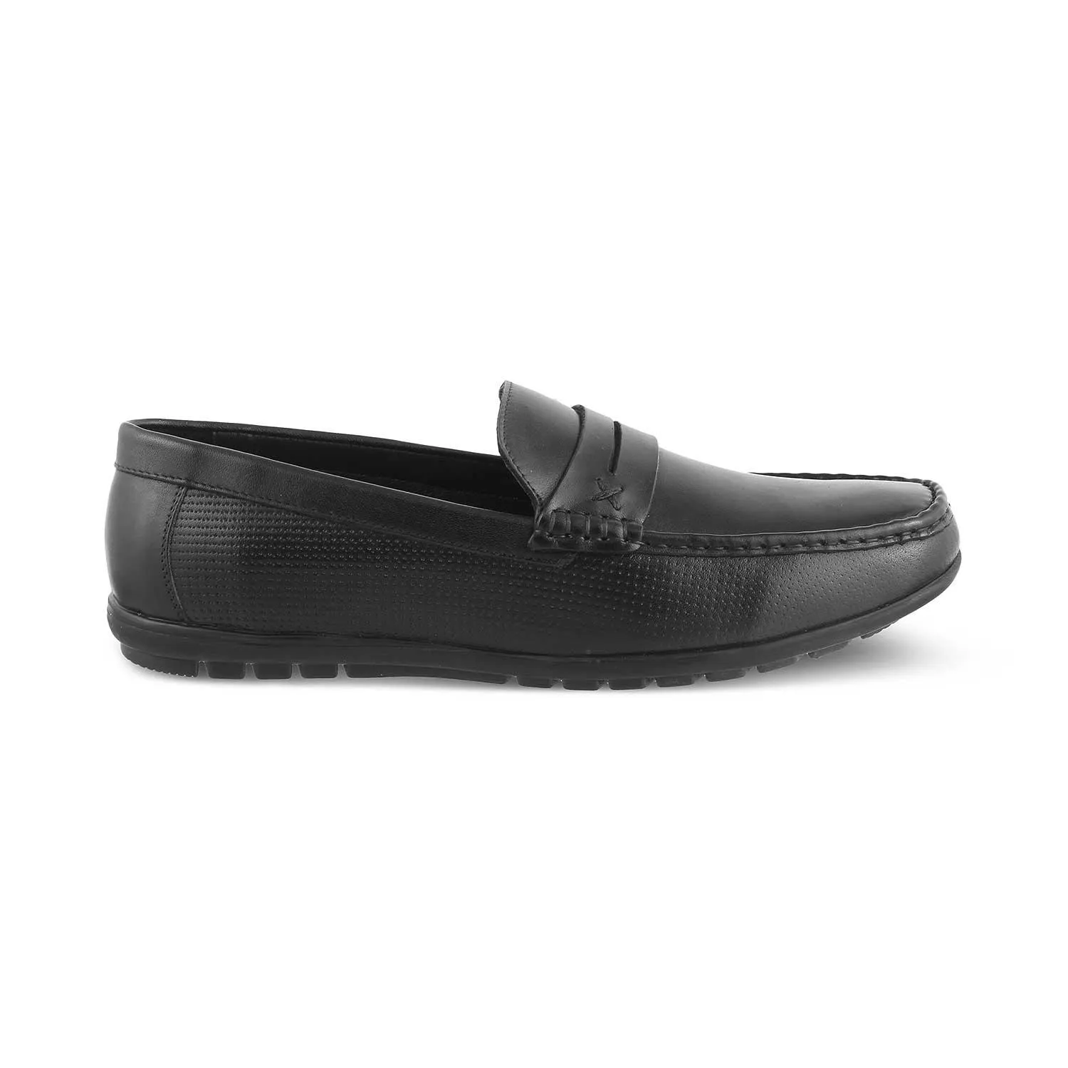 The Yolof Black Men's Leather Loafers Tresmode