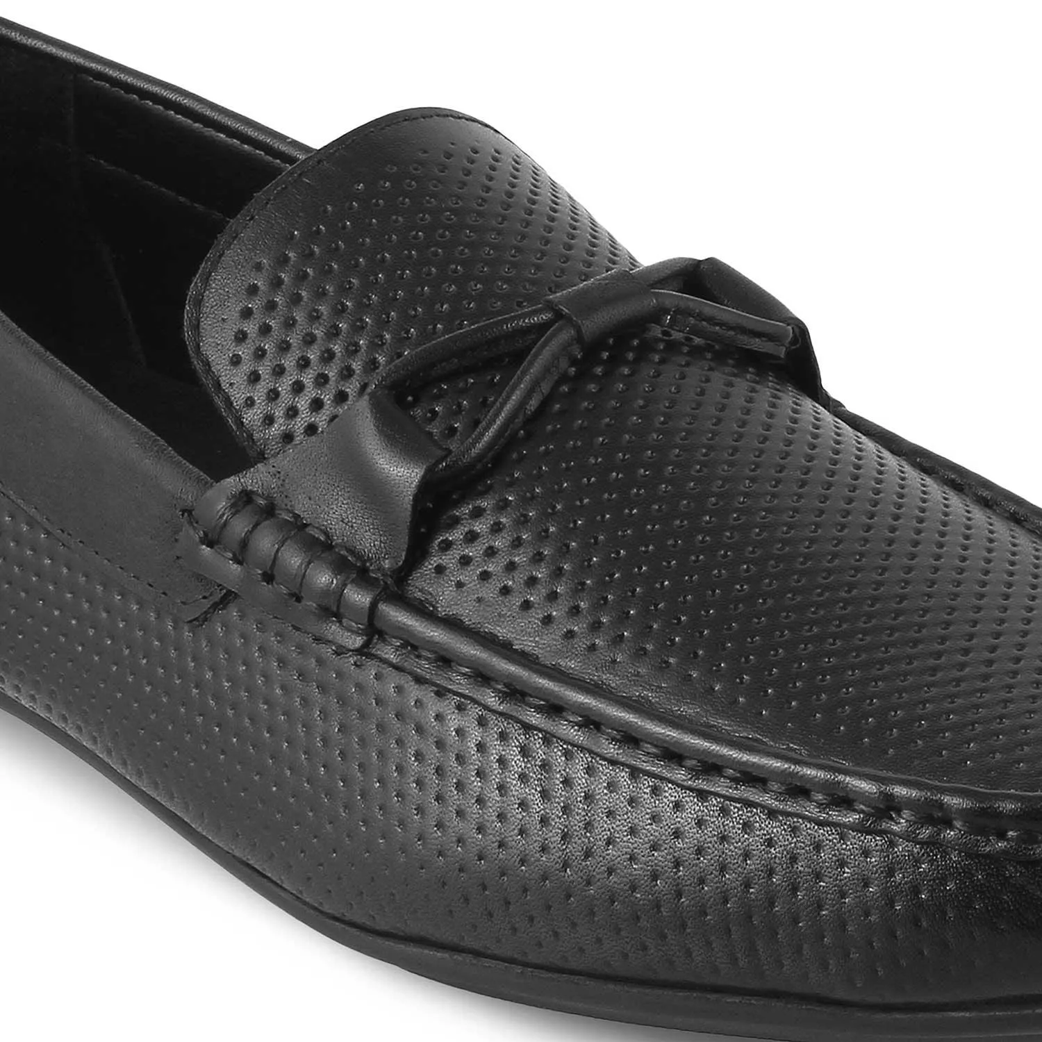 The Yoti Black Men's Leather Driving Loafers Tresmode