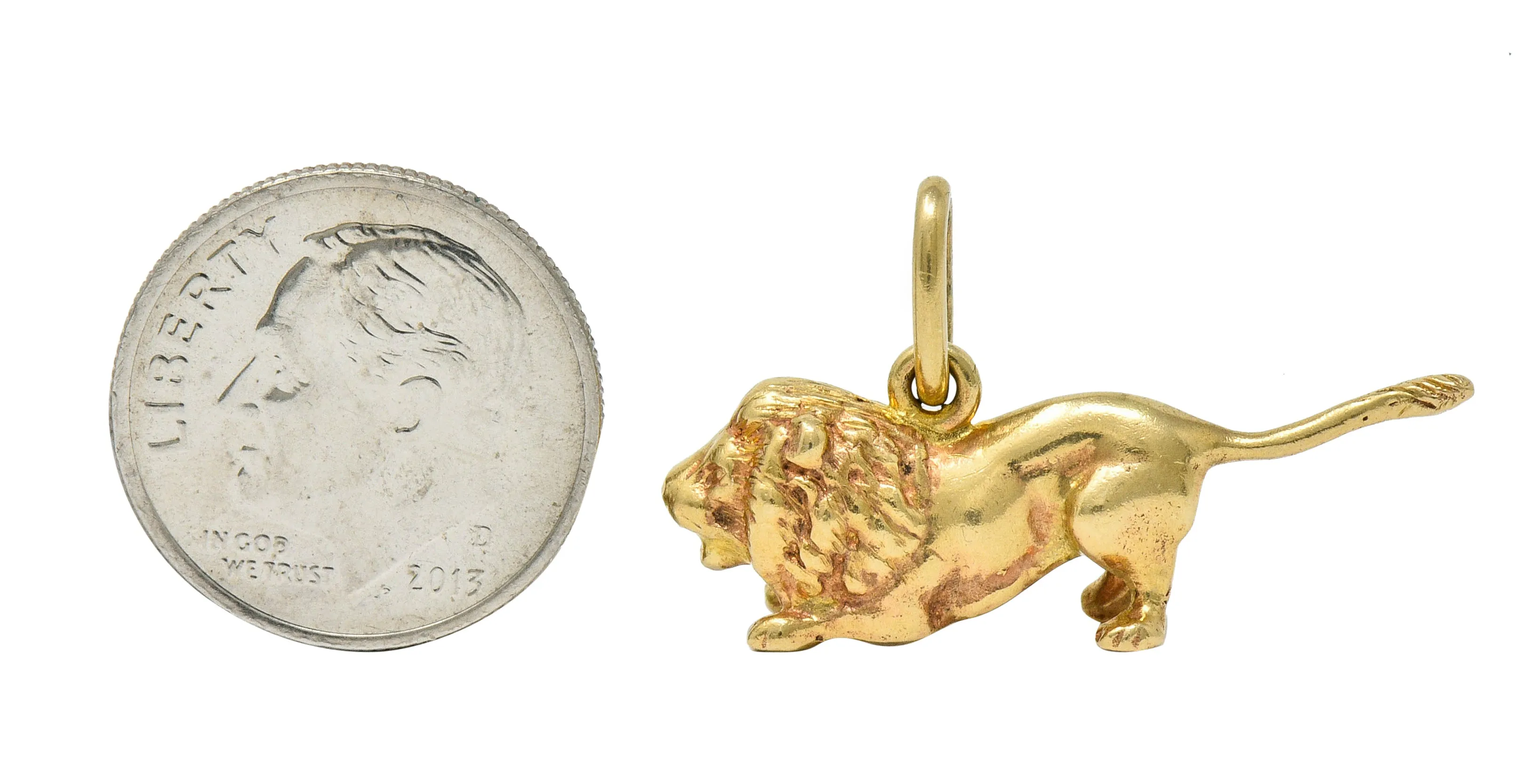 Tiffany & Co. Retro 14 Karat Gold Lion Charm