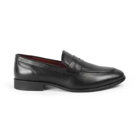 Tresmode Aris Black Men's Leather Penny Loafers