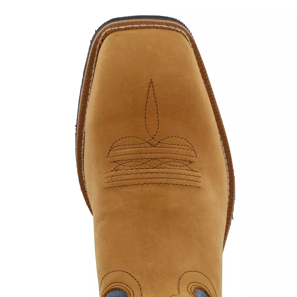 'Twisted X' Men's 12 Hooey Western Square Toe - Peanut / Teal