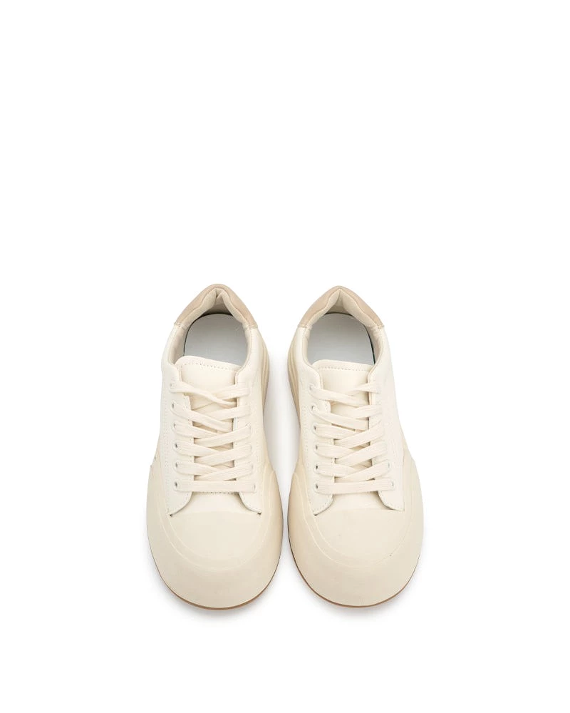 Two Tone Low Top Breathable Platform Sneakers