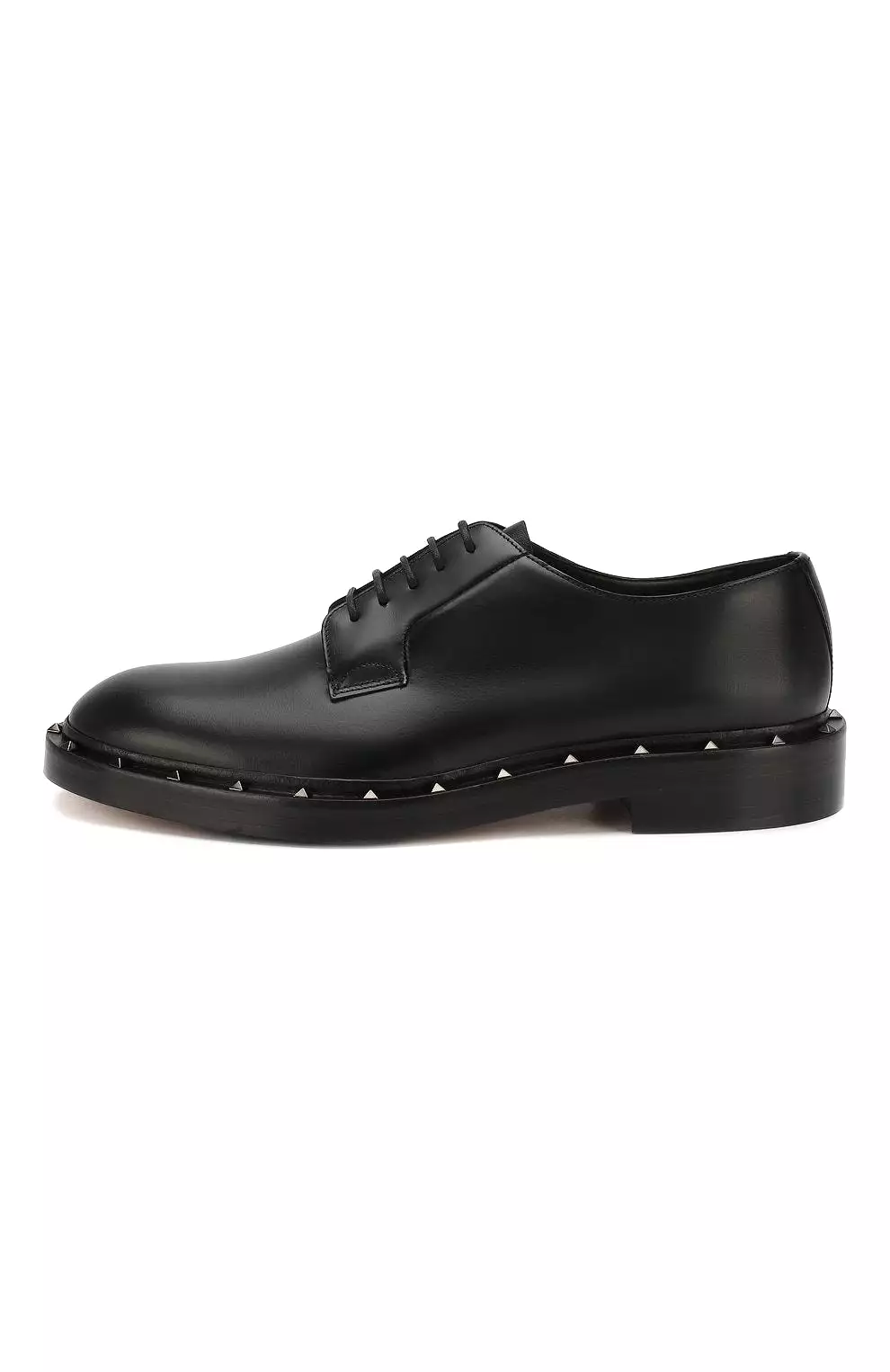 Valentino Garavani Men's Leather Studded Derby Shoes - BLACK