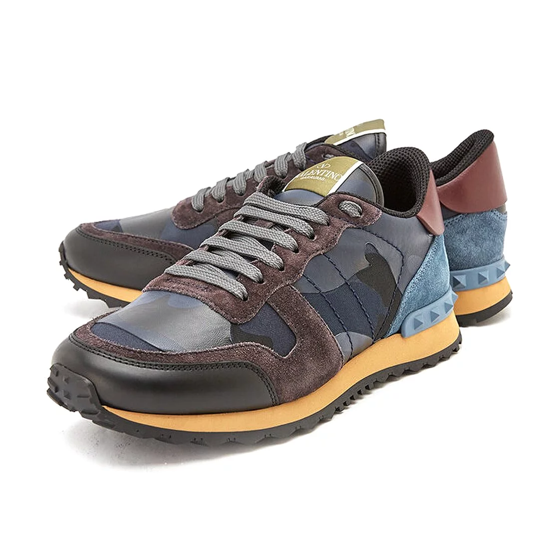 Valentino Garavani Men's Rockrunner Sneakers - CAMO/BLUE BROWN