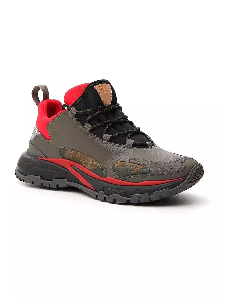 Valentino Garavani Men's Trekking Trainers - ARMY GREEN/RED