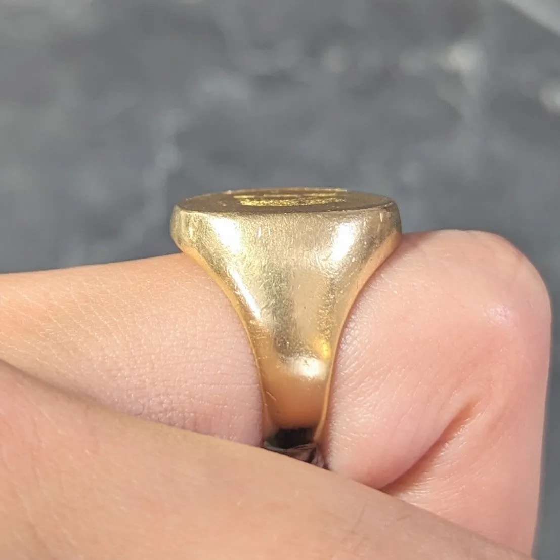 Victorian 18 Karat Yellow Gold Antique Unisex Boar Animal Signet Ring