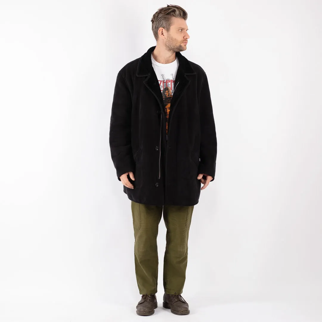 Vintage 90's Men Sherpa Coat in Black