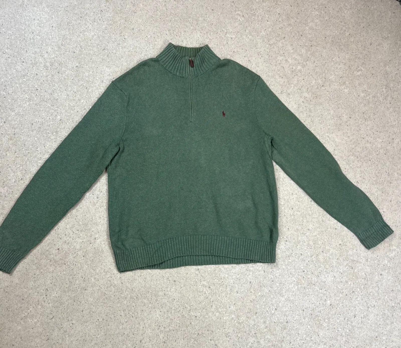 Vintage Polo by Ralph Lauren Mens XL Sage Green 1/4 Zip Pullover Sweater