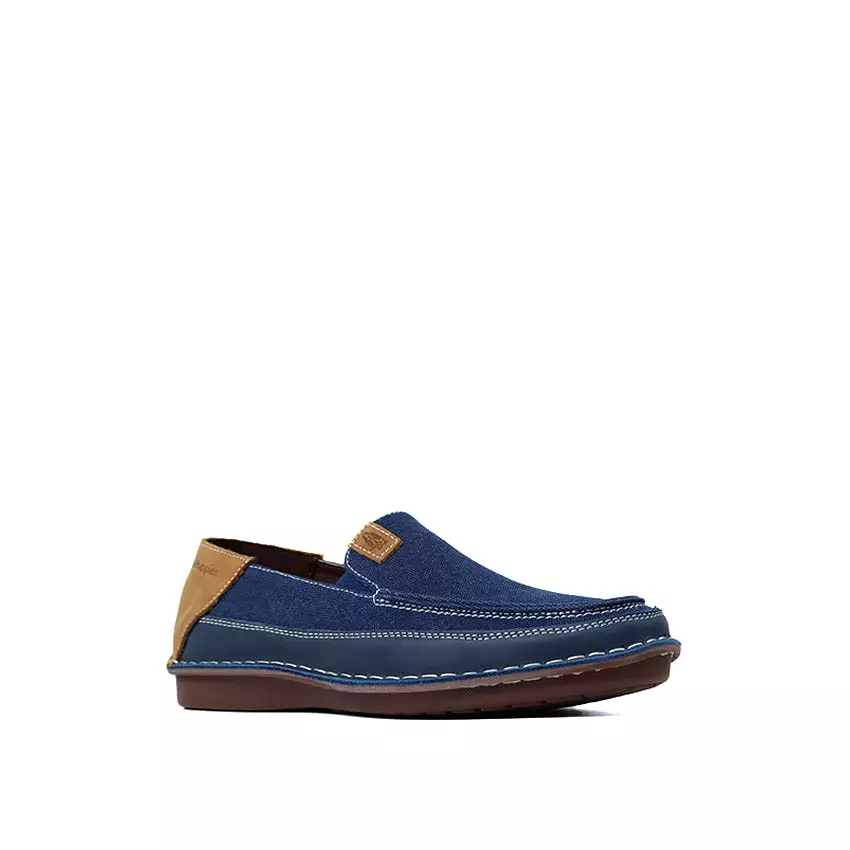 Weaver Slip On Men's Shoes - Navy Canvas Nubuck